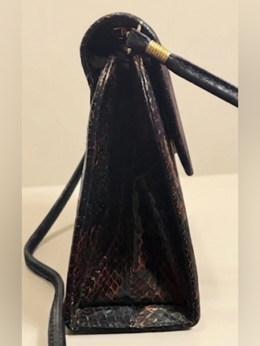VINTAGE J. Renee Black Snakeskin Crossbody Bag - NO CA SHIPPING - Picture 5 of 13